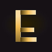 Vector illustration of a Alphabet Capital Letter with Golden shadows and gradients.