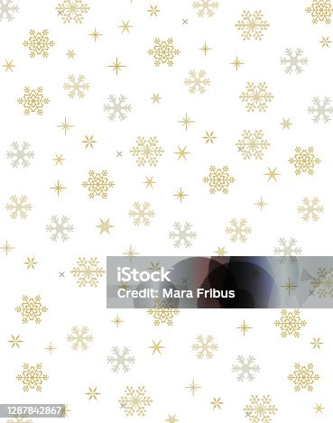 istock Golden snowflakes Christmas vector background illustration 1287842867