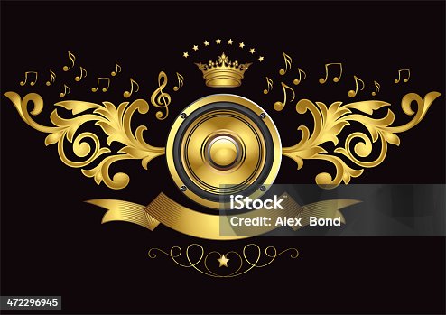 istock Golden speaker emblem 472296945
