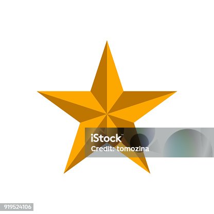 istock Golden star on white background 919524106