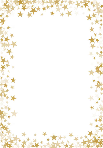 Golden stars confetti glitter vector background for greeting card Golden stars confetti glitter vector background for greeting card backgrounds borders stock illustrations