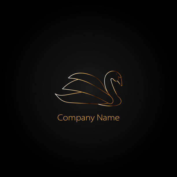Golden Swan logo template. Logo for your business. vector art illustration