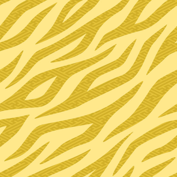 日本のパターン背景を持つゴールデンタイガーパターン - 虎　模様点のイラスト素材／クリップアート素材／マンガ素材／アイコン素材