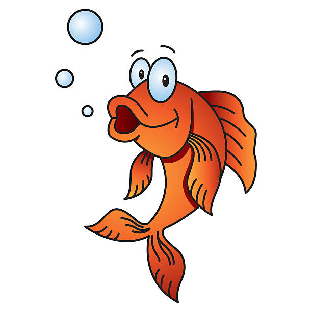 Goldfish Comics Funny vector Goldfish. Eps10 with layers, removeable vector illustration. PDF, High resolution jpeg file included (300dpi).  cartoon fish stock illustrations