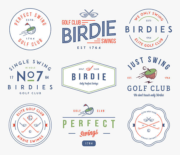 Golf Badges and labels Golf badges and lables for any use hole illustrations stock illustrations