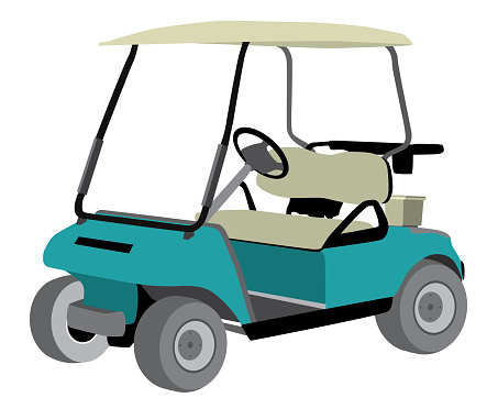 golf car blue transport cartoon
