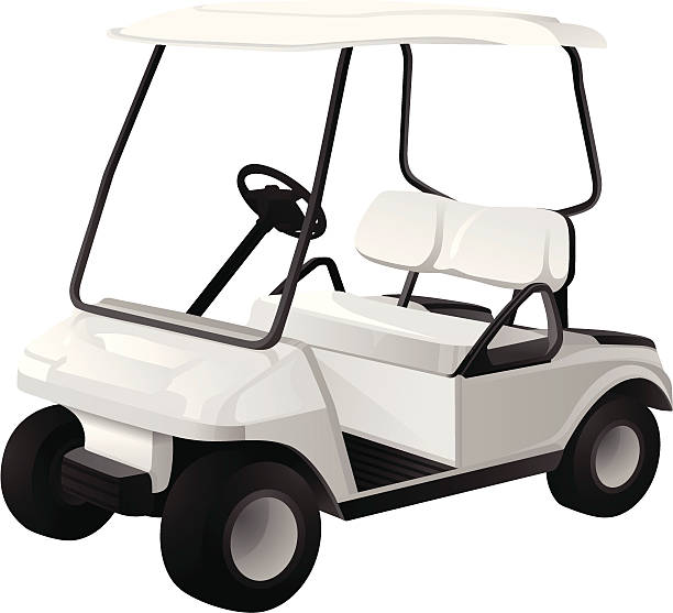 гольф-кар изолированные - cartoon of the golf carts stock illustrations.