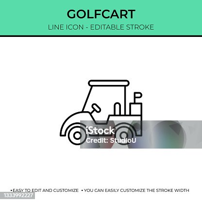 istock Golf Cart Thin Line Icon 1333992227