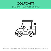 istock Golf Cart Thin Line Icon 1333992227