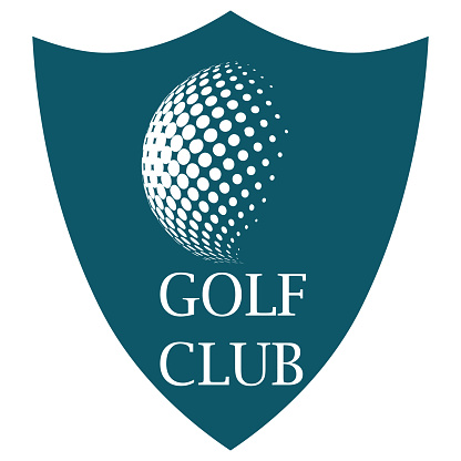 Golf club logo flat vector icon