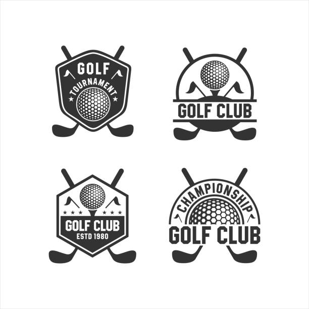 高爾夫俱樂部錦標賽標誌集合 - 哥爾夫球 幅插畫檔、美工圖案、卡通及圖標