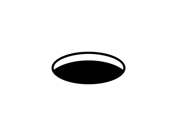 Golf Hole Icon. Isolated Black Hole Symbol - Vector Golf Hole Icon. Isolated Black Hole Symbol - Vector hole illustrations stock illustrations