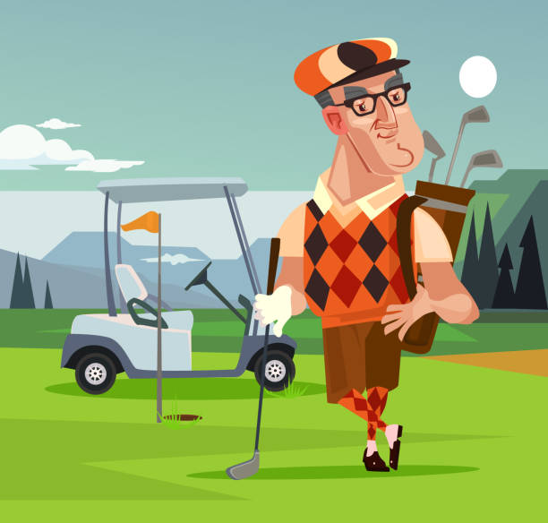 ゴルフ プレイヤー男キャラクター - ゴルフ　服装点のイラスト素材／クリップアート素材／マンガ素材／アイコン素材