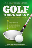 istock Golf tournament poster template with sample text in separate layer 1364569641