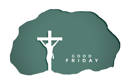 good friday background in papercut style design