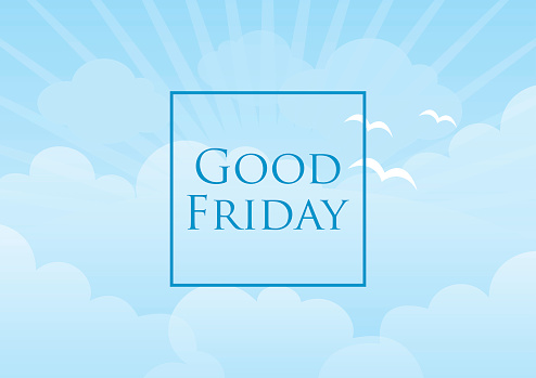Good Friday blue heaven background vector