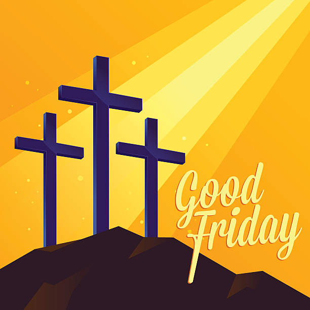 Good Friday Religious Background With Three Cross  good friday stock illustrations