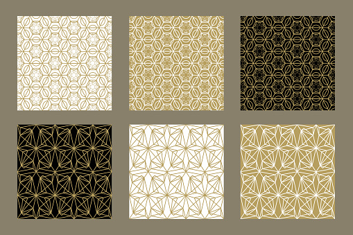 Gorgeous Seamless Arabic Pattern Design. Monochrome Wallpaper or Background.