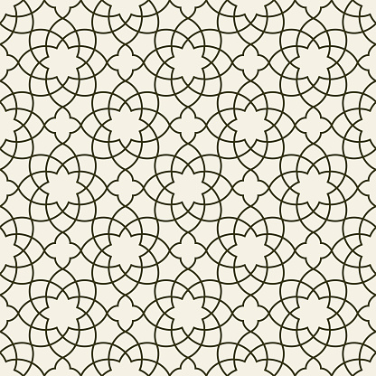 Gorgeous Seamless Arabic Pattern Design. Monochrome Wallpaper or Background.