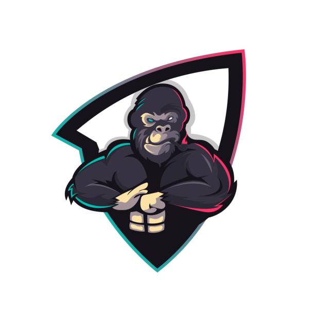 Gorilla mascot character Gorilla mascot character design vector with modern illustration concept style for badge, emblem and t shirt printing. Angry Duck illustration for sport and e-sport team. king kong monster stock illustrations