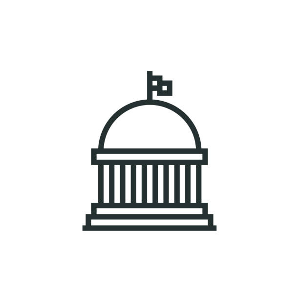 ilustraciones, imágenes clip art, dibujos animados e iconos de stock de icono de la línea de gobierno - senate