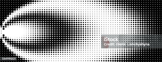 istock Gradient black and white dots. Halftone circle texture. Vector illustration. 1349195021