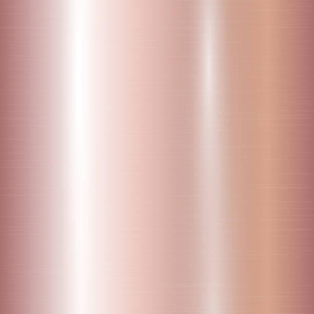 Gradient of rose gold Metallic gradient with a pink gold texture with stripes and bright highlights. Vector illustration copper texture stock illustrations