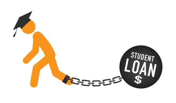 Graduate Student Loan Icon - Student Loan Graphics for Education Financial Aid or Assistance, Government Loans, and Debt Graduate Student Loan Icon - Student Loan Graphics for Education Financial Aid or Assistance, Government Loans, & Debt student debt stock illustrations