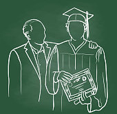 istock Graduation Ceremony With Proud Father Chalkboard 1367603254