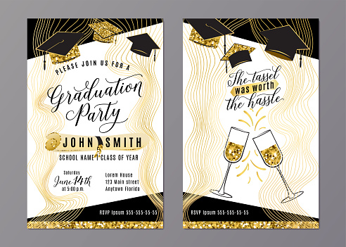 Graduation party class of 2018 vertical invitation card