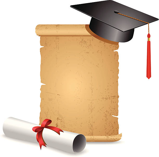 Download Best Graduation Diploma Scroll Tied Red Ribbon Silhouette Illustrations, Royalty-Free Vector ...