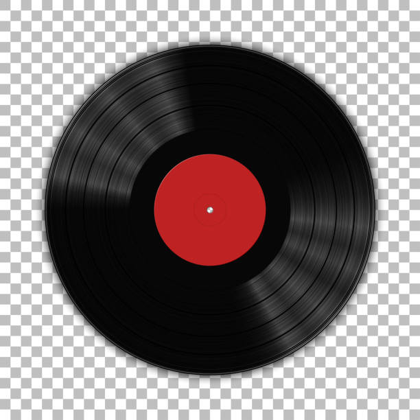 ilustrações de stock, clip art, desenhos animados e ícones de gramophone vinyl lp record template isolated on checkered background. vector illustration - vinyl
