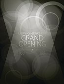 Vector of Grand Opening Invitation design with grey color defocus background.