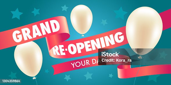 istock Grand opening or re opening vector illustration, background 1304359864