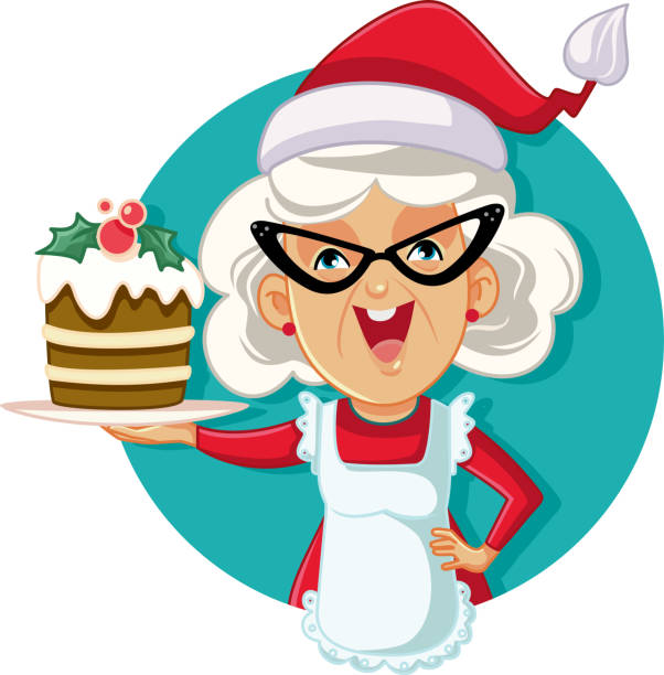Best Mrs. Claus Baking Christmas Cookies Illustrations ...