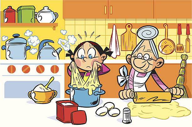 ilustrações de stock, clip art, desenhos animados e ícones de o matulão da vovó auxiliar - idosos aquecedor