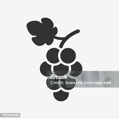 istock Grapes icon. Wine logo. 1193509550