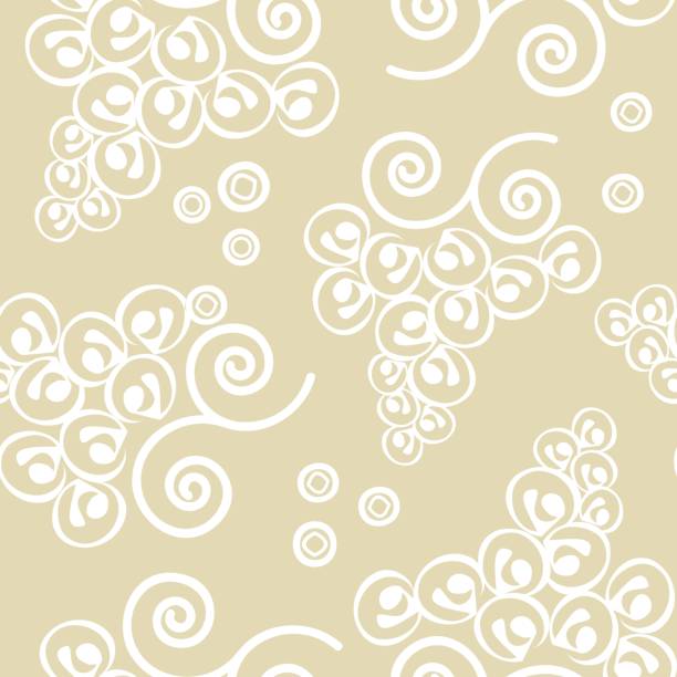 Grapes on beige seamless background vector art illustration