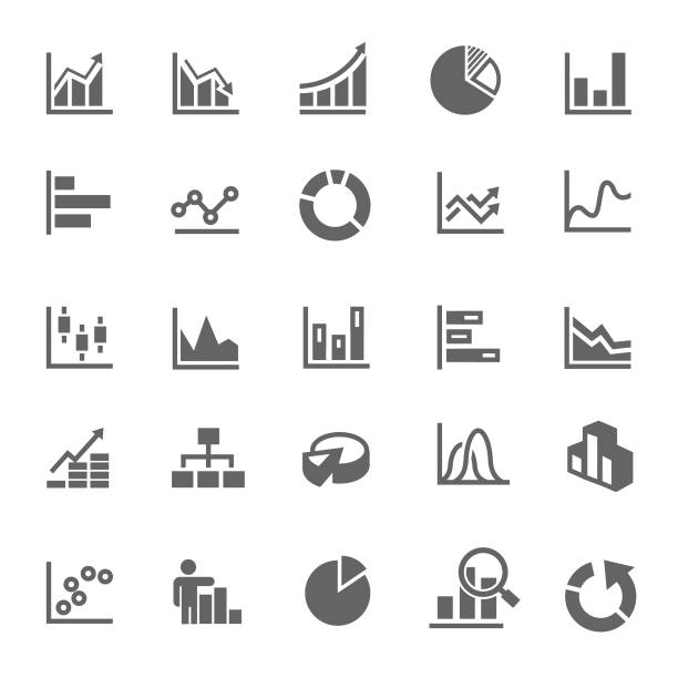 graph icon graph icon growth symbols stock illustrations