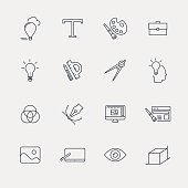 Graphic and Web Design Icon Set - Line Series