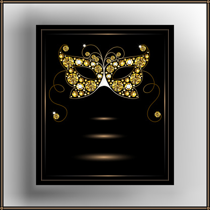 Graphic illustration of the mask with diamonds 6