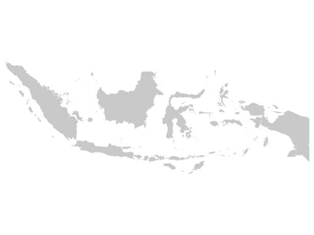 印尼灰色地圖 - 印尼文化 插圖 幅插畫檔、美工圖案、卡通及圖標