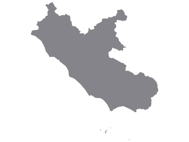 라치오 이탈리아 지역의 회색 지도 - lazio stock illustrations