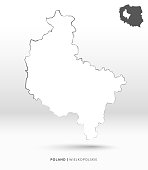 istock Greater Poland Voivodeship - region of political division of Poland - abstract flat cut out piece of white paper with uneven handpainted border above plain surface - illustration in vector with 3D effect in background 1304420607