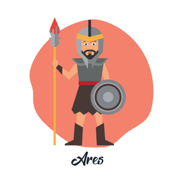 Greek God Ares, Gods and Mythological Characters Greek God Ares, Gods and Mythological Characters. vector illustration images of ares god of war stock illustrations