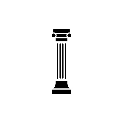 Greek ionic column vector icon