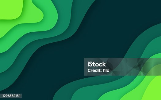 istock Green Abstract Layers Background 1296882154