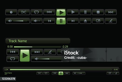 istock Green and black computer media player 122206378