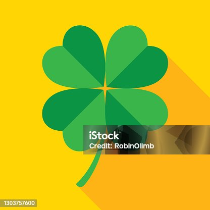 istock Green And Gold Four Leaf Clover 1303757600