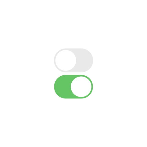緑と灰色のスライダー - 点灯・消灯点のイラスト素材／クリップアート素材／マンガ素材／アイコン素材